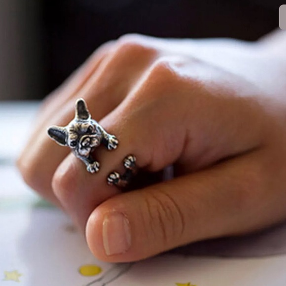 3 for $20! Bulldog ring🐶black silver gold - Picture 4 of 4